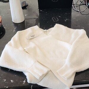 Bluivy crossover ribbed pullover sweater